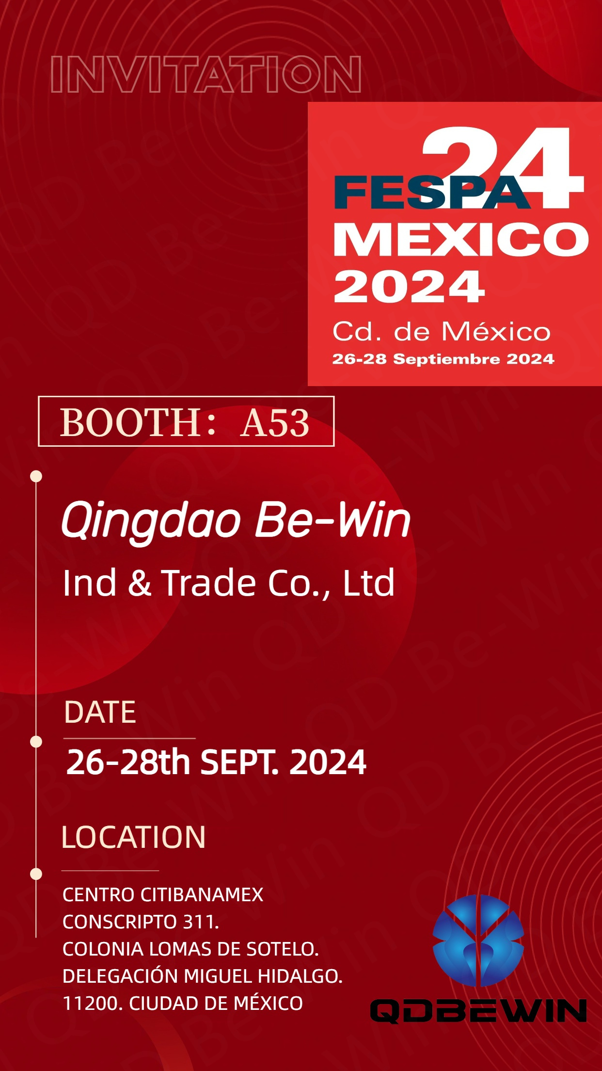 Qingdao Be-Win Ind & Trade Co., Ltd för att visa upp akrylskivor, PVC-skumskivor och aluminiumkompositpaneler på FESPA 2024 Mexiko